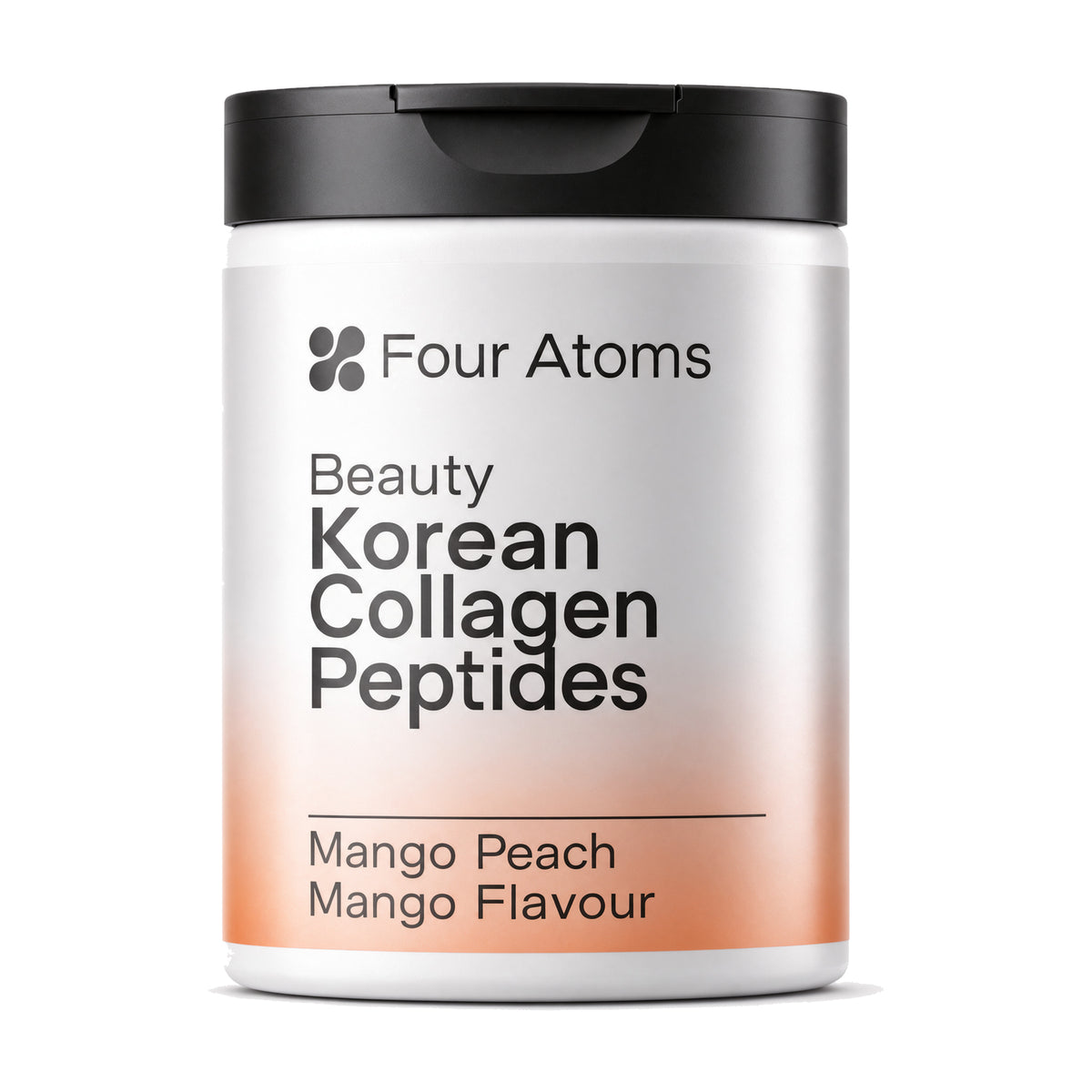 Four Atoms Beauty Korean Marine Collagen Peptides Powder Mango Peach pack front view